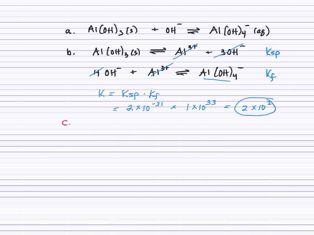 SOLVEDAluminum hydroxide reacts with an excess of hydroxide ions to