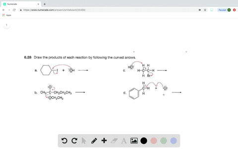 draw-the-products-of-each-reaction-by-following-the-curved-arrows