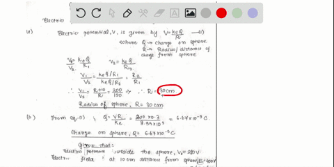 the-electric-potential-immediately-outside-a-charged-conducting-sphere-is-200-v-and-100-cm-farther-f