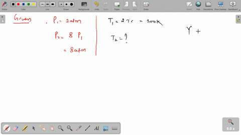 an-ideal-gas-at-a-pressure-1-mathrmatm-and-temperature-of-27circ-mathrmc-is-compressed-adiabatically