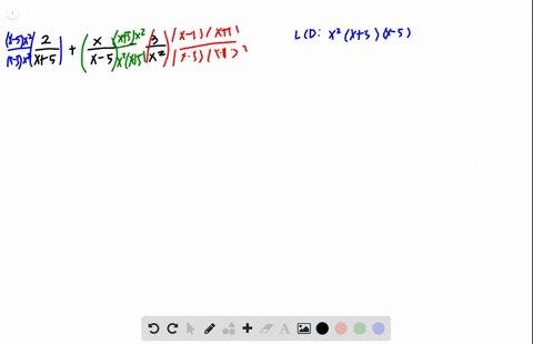 express-frac2x5fracxx-5-frac3x2-as-a-single-rational-expression
