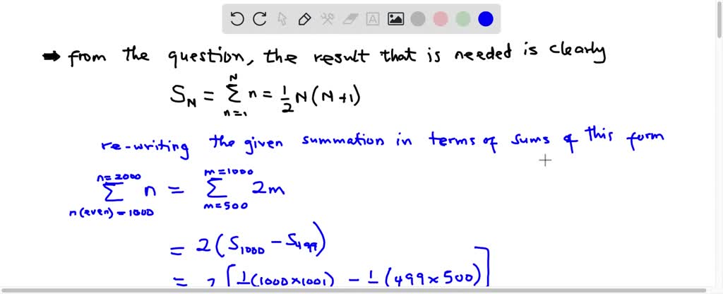 SOLVED Sum The Even Numbers Between 1000 And 2000 Inclusive 