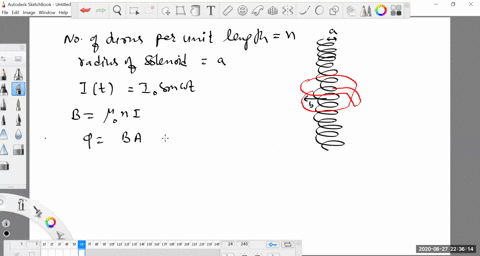 a-long-solenoid-of-radius-a-with-n-turns-per-unit-length-is-carrying-a-time-dependent-current-iti_0-
