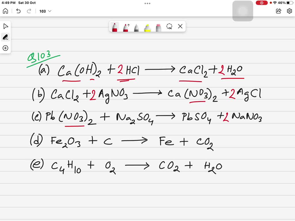 Solved Balance The Equations Or Write The Balanced Chemical For The Following 2 Marks A