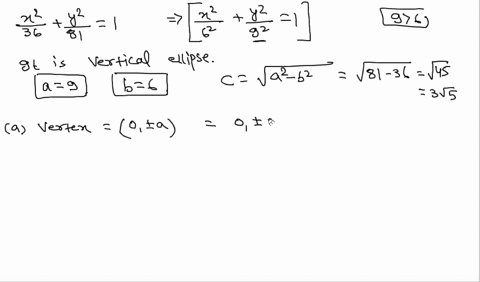 ⏩SOLVED:An equation of an ellipse is given. (a) Find the vertices ...