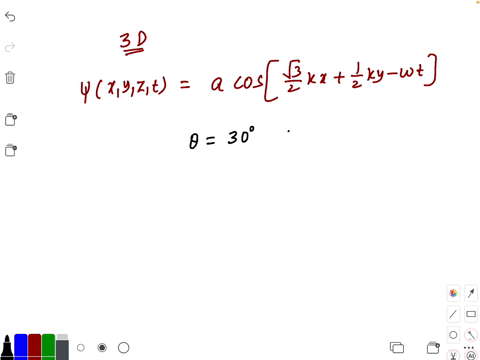 the-displacement-associated-with-a-three-dimensional-wave-is-givea-by-wx-y-z-ta-cos-leftfracsqrt32-k