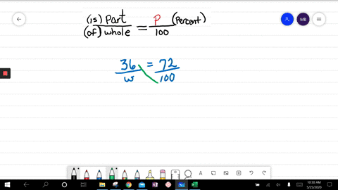use-the-percent-proportion-to-solve-each-problem-round-to-the-nearest-tenth-36-is-72-of-what-number