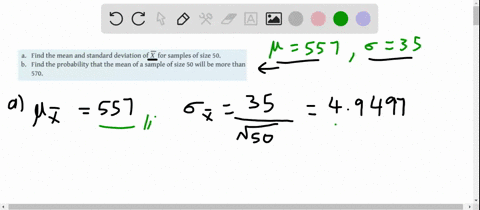 a-population-has-mean-557-and-standard-deviation-35-a-find-the-mean-and-standard-deviation-of-x-for