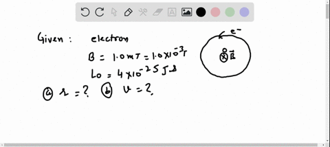 an-electron-moves-in-a-circular-path-perpendicular-to-a-constant-magnetic-field-of-magnitude-100-m-3