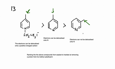 rank-the-following-compounds-from-easiest-to-hardest-at-removing-a-proton-from-its-methyl-substituen