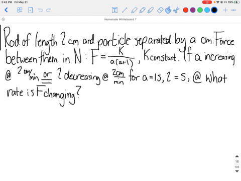 a-thin-uniform-rod-of-length-l-mathrmcm-and-a-small-particle-lie-on-a-line-separated-by-a-distance-3
