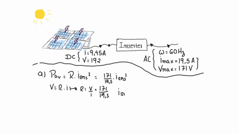 an-array-of-solar-panels-produces-945-a-of-direct-current-at-a-potential-difference-of-192-mathrmv-t