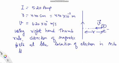 a-long-straight-wire-carries-a-current-of-520-a-an-electron-is-traveling-in-the-vicinity-of-the-wi-2