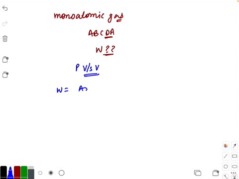 an-ideal-monoatomic-gas-is-taken-around-the-cycle-a-b-c-d-a-as-shown-in-the-p-v-diagram-the-work-don