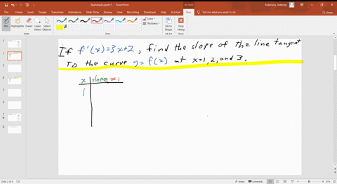 if-fprimex3-x2-find-the-slope-of-the-line-tangent-to-the-curve-yfx-at-x12-and-3