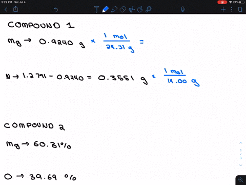 a-binary-compound-of-magnesium-and-nitrogen-is-analyzed-and-12791-g-of-the-compound-is-found-to-cont
