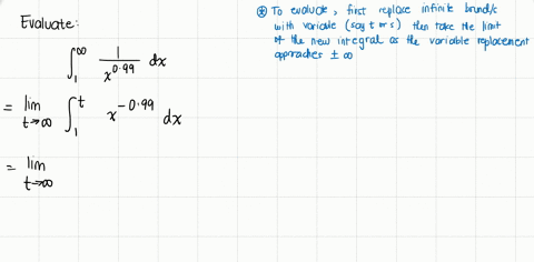 evaluate-the-given-improper-integral-or-show-that-it-diverges-int_1infty-frac1x099-d-x