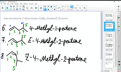 draw-and-name-the-17-alkene-isomers-c_6-h_12-including-e-z-isomers