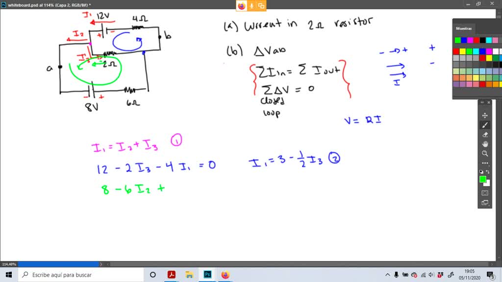 →For the circuit shown in Figure P 28.29, calculate (a) the current in ...