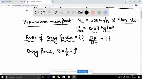 calculate-the-ratio-of-the-drag-force-on-a-passenger-jet-flying-with-a-speed-of-1000-mathrmkm-mathrm