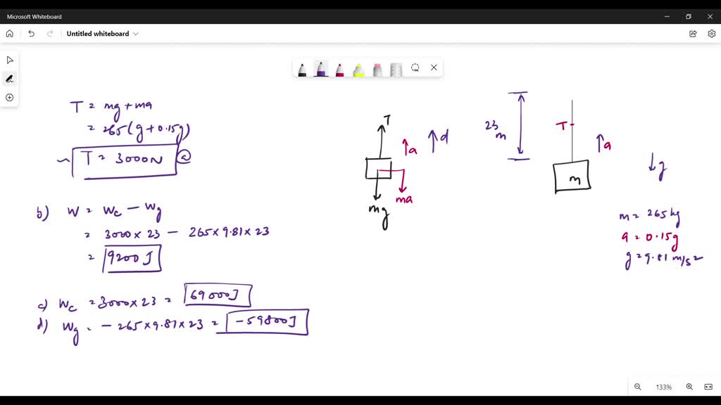 solved-a-290-kg-load-is-lifted-22-0-m-vertically-with-an-acceleration