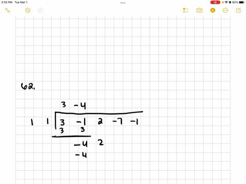 use-synthetic-division-to-determine-the-quotient-and-remainder-left3-x4-x32-x2-7-x-1right-divx1
