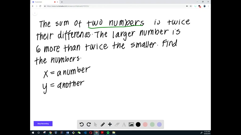 Twice The Difference Of A Number And 6 Is Twice The D SolvedLib