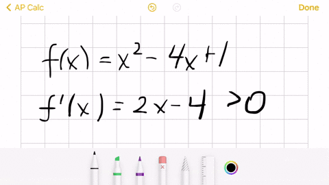 for-each-function-find-the-intervals-for-which-fprimex-is-positive-fxx2-4-x1