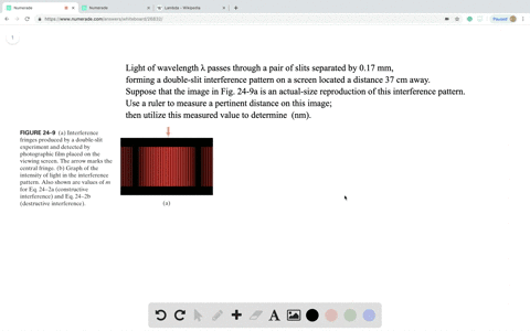 ii-light-of-wavelength-lambda-passes-through-a-pair-of-slits-separated-by-017-mm-forming-a-double-sl