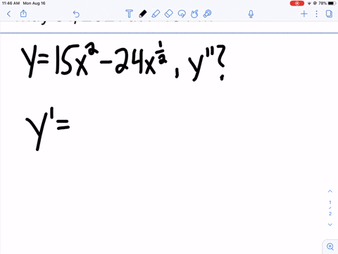 find-the-second-derivative-of-the-given-function-y15-x2-24-sqrtx