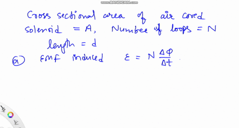 a-long-air-core-solenoid-has-cross-sectional-area-a-and-n-loops-of-wire-on-its-length-d-a-find-its-s