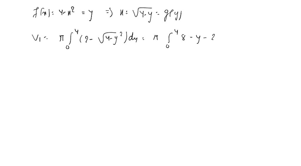 Solvedconsider The Region Between The Graph Of Fx4 X2 And The Line Y5 On 02 For Each 5743