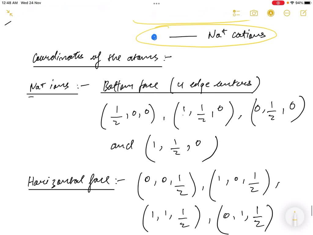 SOLVEDList the point coordinates of both the sodium (Na) and chlorine