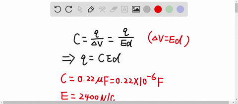 how-much-charge-is-stored-on-a-022-mu-f-parallel-plate-capacitor-if-the-plates-are-12-mathrmcm-apart