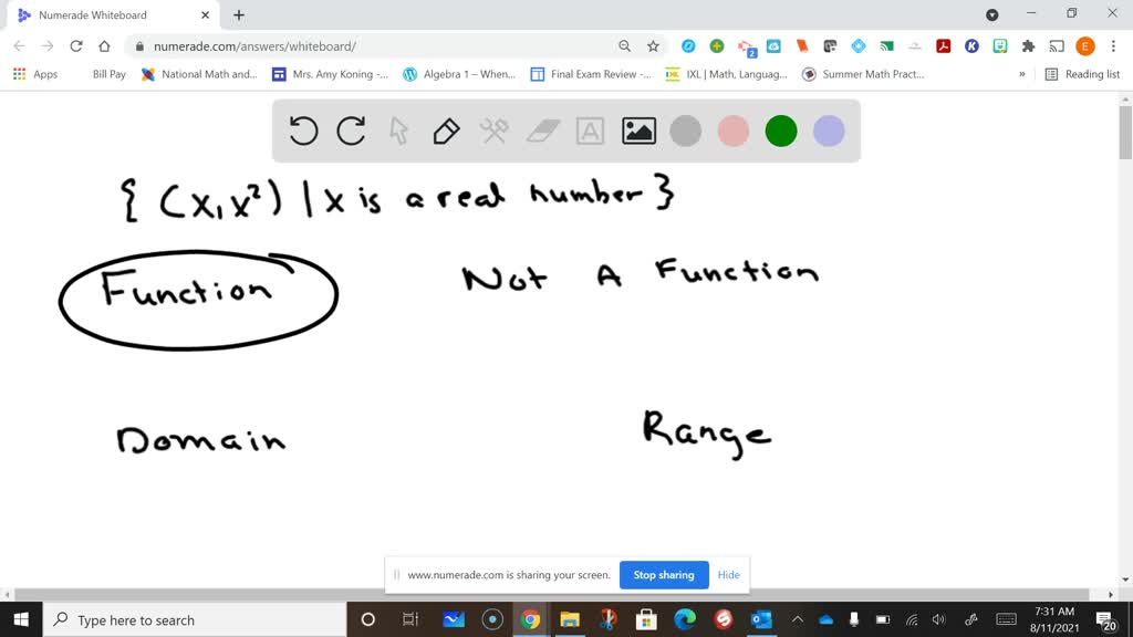 Solveddetermine Whether Or Not The Relation Represents Y As A Function Of X Find The Domain 8181