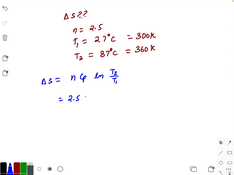 what-is-the-change-in-entropy-when-25-mole-of-water-is-heated-from-27circ-mathrmc-to-87circ-mathrmc-
