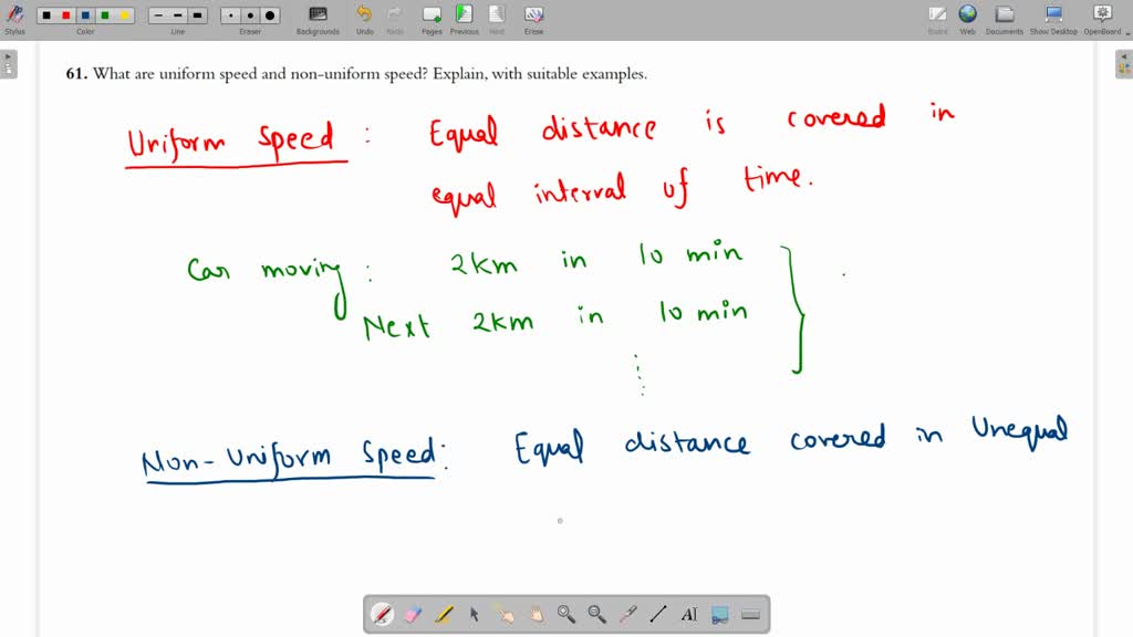 SOLVED Define Uniform Speed 