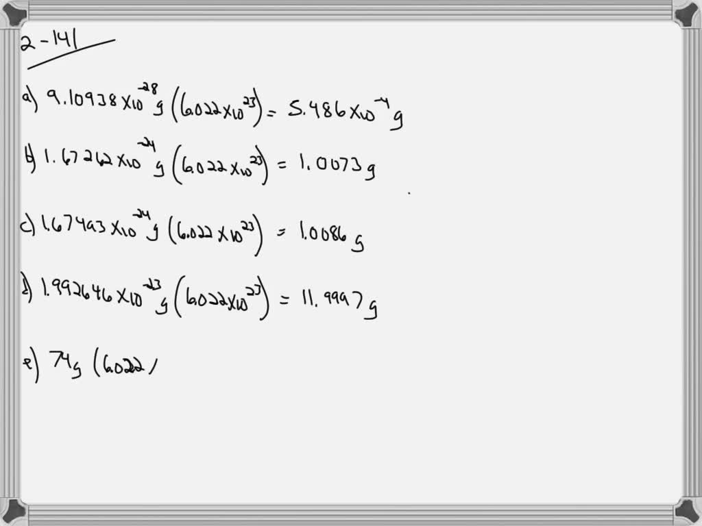 Solvedcalculate The Mass In Grams Of One Mole Of Each Of The Following The Mass Of A Single 9660