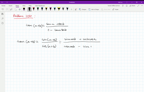 using-the-identities-for-sin-ab-and-cos-ab-verify-that-tan-abfractan-atan-b1-tan-a-tan-b