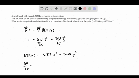 a-small-block-with-mass-00400-mathrmkg-is-moving-in-the-x-y-plane-the-net-force-on-the-block-is-desc