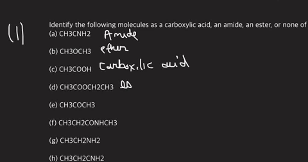 SOLVED:Identify each of the following compounds according to their ...