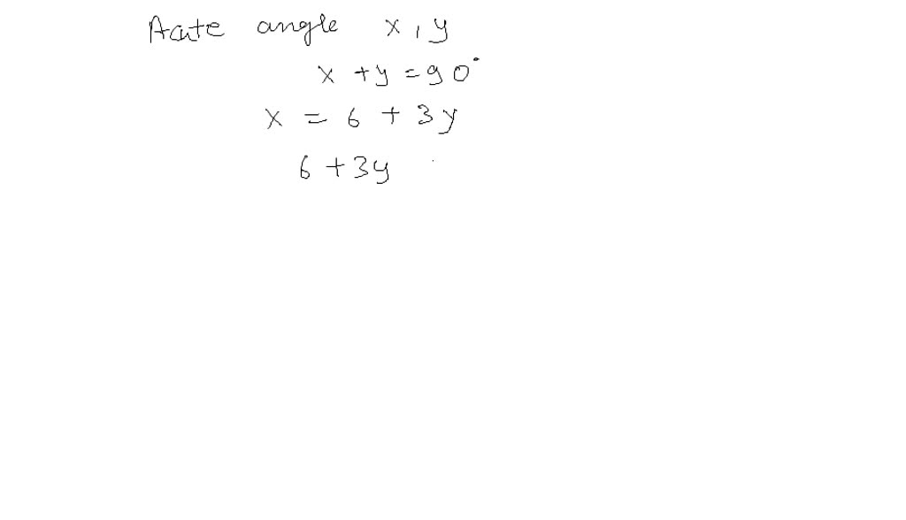 SOLVED:Solve the applications involving geometry. In a right triangle