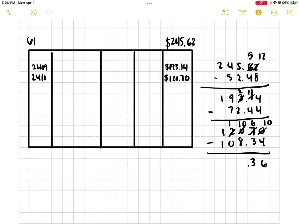 Balance A Check Register Math Fill in the balance for each line in the checkbook register shown in ...