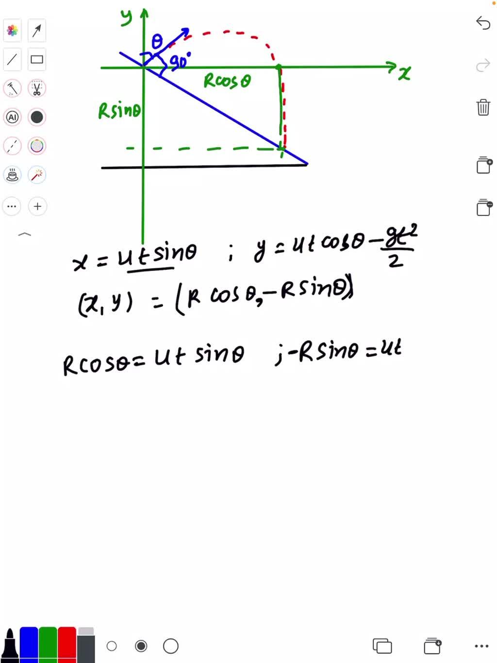 a projectile is fired from ground level with an initial velocity of vo ms  at an angle of to the horizontal calculate the range r 27