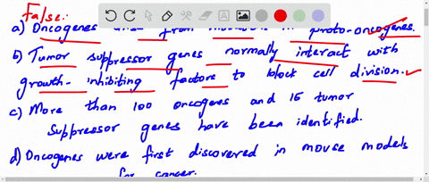 which-of-the-following-statements-about-cancer-is-false-a-oncogenes-arise-from-mutations-in-proto-on