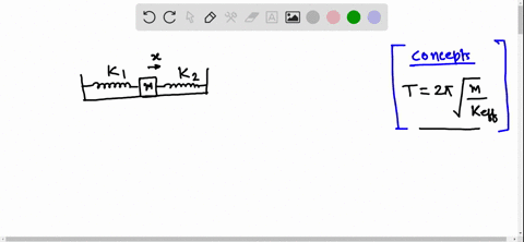 a-36-kg-mass-is-placed-on-a-horizontal-frictionless-surface-and-then-connected-to-walls-by-two-sprin