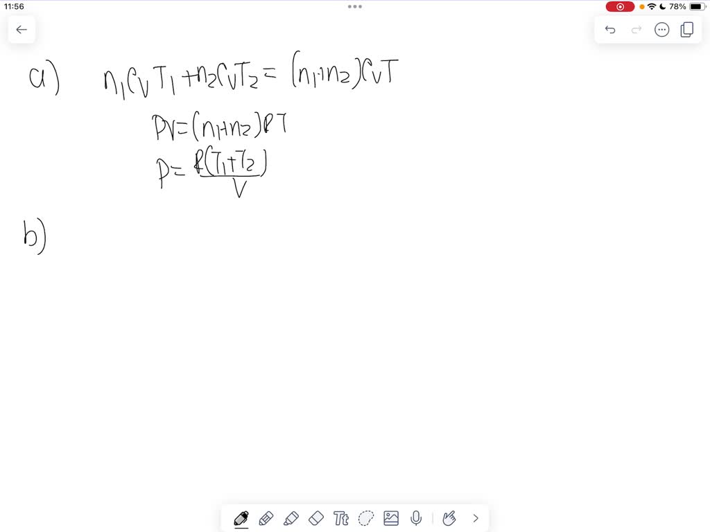 A container having three compartments contains 1 mole of gas A, 2 moles