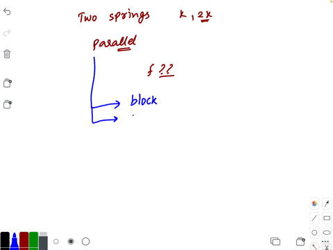 two-springs-of-force-constants-k-and-2-k-are-connected-to-a-mass-as-shown-below-the-frequency-of-osc