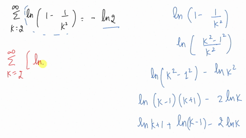show-that-sum_k2infty-ln-left1-frac1k2right-ln-2