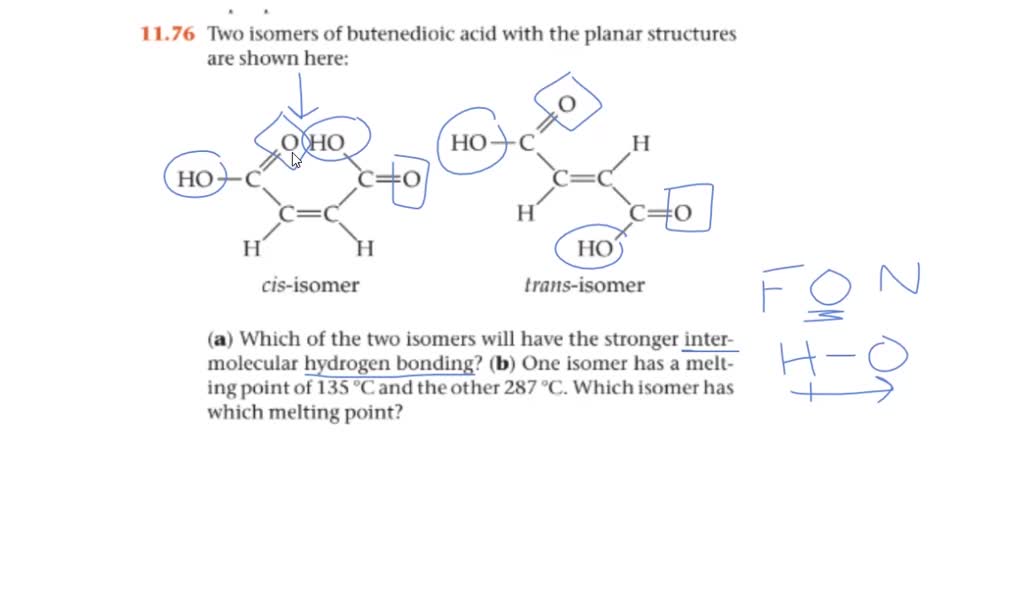 Two Isomers Of Butenedioic Acid With The Planar Structures Are Shown ...